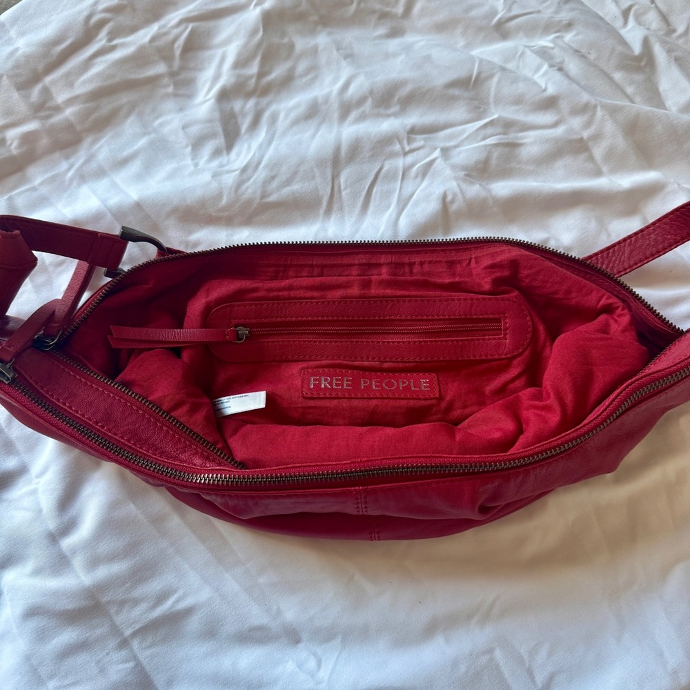 FREE PEOPLE Leather Idle Hands Sling Bag in Red Lip - Picture 11 of 15